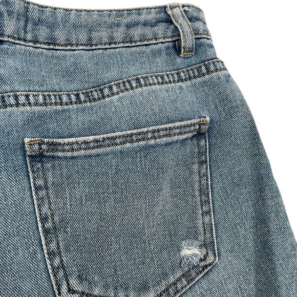 PACSUN Women's Mom Shorts Raw Hem Distressed 100% Cotton Denim Shorts Size 25 - Picture 11 of 13